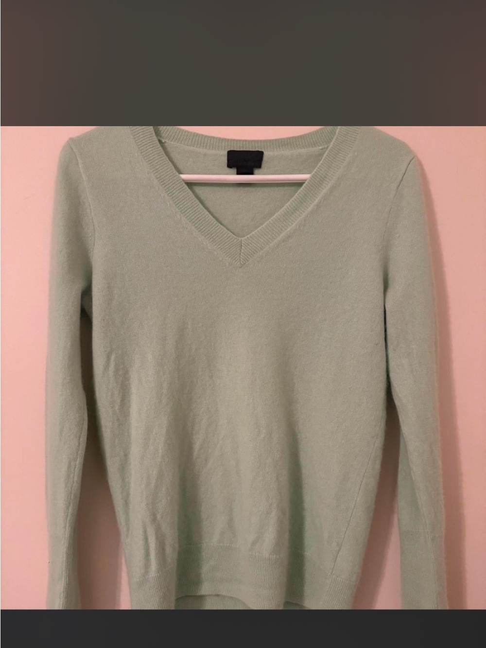J. Crew Light Mint V-Neck Sweater